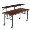 Midwest Folding 30"x72" Mobile Buffet/Bar Table, Stained Plywood midwest folding, e series, 306E, rectangle, 72x30, 30x72, 30x72x30, mobile table, mobile buffet table, bar table