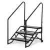Midwest Folding 3-Step Fixed Stairs with Handrails for 32" Height Mobile Stage portable staging, midwest folding, fixed height, mobile, mobile stage, steps, 3 steps, portable steps