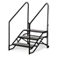 Midwest Folding 3-Step Fixed Stairs with Handrails & Wheels, for 32" High TransFold Stage - MFP-TST3