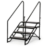 Midwest Folding 4-Step Fixed Stairs with Handrails for 40" Height Mobile Stage portable staging, midwest folding, fixed height, mobile, mobile stage, steps, 4 steps, portable steps