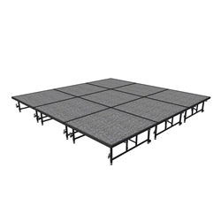 Midwest Folding 12x12 TransFold Dual-Height Portable Stage Kit, 16"-24" High 12x12, 12 x 12, 12 x 12 staging platform, stage deck, dual height, adjustable height