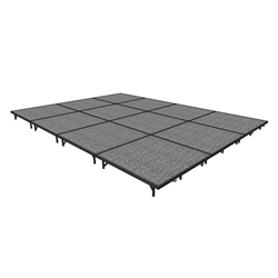 Midwest Folding 12x16 TransFold Portable Stage Kit, 8" High 12x16, 16x12, 12 x 16 staging platform, stage deck, dual height, adjustable height
