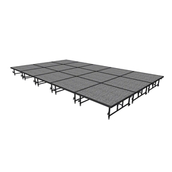 Midwest Folding 12x20 TransFold Dual-Height Portable Stage Kit, 16"-24" High 12x20, 20x12, 12 x 20 staging platform, stage deck, dual height, adjustable height