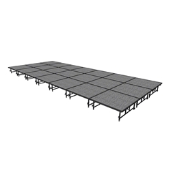 Midwest Folding 12x28 TransFold Dual-Height Portable Stage Kit, 16"-24" High 12x28, 28x12, 12 x 28 staging platform, stage deck, dual height, adjustable height