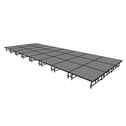 Midwest Folding 12x32 TransFold Dual-Height Portable Stage Kit, 16"-24" High 12x32, 32x12, 12 x 32 staging platform, stage deck, dual height, adjustable height