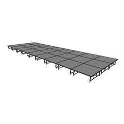 Midwest Folding 12x36 TransFold Dual-Height Portable Stage Kit, 16"-24" High 12x36, 36x12, 12 x 36 staging platform, stage deck, dual height, adjustable height