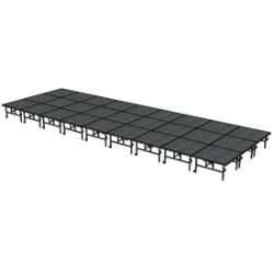 Midwest Folding TransFold 12x36 Dual-Height Portable Stage Kit, 24"-32" High (4x4 Units) 12x36, 36x12, 12 x 36 staging platform, stage deck, dual height, adjustable height