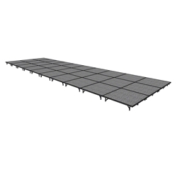 Midwest Folding 12x40 TransFold Portable Stage Kit, 8" High 12x40, 40x12, 12 x 40 staging platform, stage deck, dual height, adjustable height