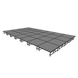 Midwest Folding 16x28 TransFold Dual-Height Portable Stage Kit, 16"-24" High 16x28, 28x16, 16 x 28 staging platform, stage deck, dual height, adjustable height