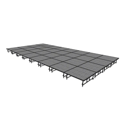 Midwest Folding 16x32 TransFold Dual-Height Portable Stage Kit, 16"-24" High 16x32, 32x16, 16 x 32 staging platform, stage deck, dual height, adjustable height
