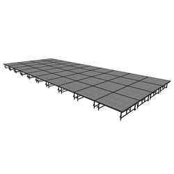 Midwest Folding 16x40 TransFold Dual-Height Portable Stage Kit, 16"-24" High 16x40, 40x16, 16 x 40 staging platform, stage deck, dual height, adjustable height