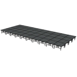 Midwest Folding TransFold 16x40 Dual-Height Portable Stage Kit, 24"-32" High (4x4 Units) 16x40, 40x16, 16 x 40 staging platform, stage deck, dual height, adjustable height
