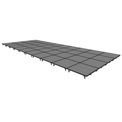 Midwest Folding 16x40 TransFold Portable Stage Kit, 8" High 16x40, 40x16, 16 x 40 staging platform, stage deck, dual height, adjustable height