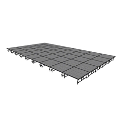Midwest Folding 20x36 TransFold Dual-Height Portable Stage Kit, 16"-24" High 20x36, 36x20, 20 x 36 staging platform, stage deck, dual height, adjustable height