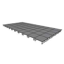 Midwest Folding 20x40 TransFold Dual-Height Portable Stage Kit, 16"-24" High 20x40, 40x20, 20 x 40 staging platform, stage deck, dual height, adjustable height