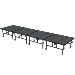 Midwest Folding TransFold 4x16 Dual-Height Portable Stage Kit, 24"-32" High (4x4 Units) 4x16, 16x4, 4 x 16 staging platform, stage deck, dual height, adjustable height