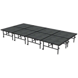 Midwest Folding TransFold 8x16 Dual-Height Portable Stage Kit, 24"-32" High (4x4 Units) 8x16, 16x8, 8 x 16 staging platform, stage deck, dual height, adjustable height
