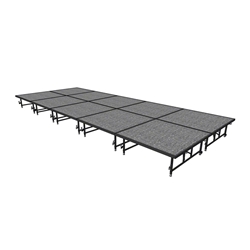 Midwest Folding 8x20 TransFold Dual-Height Portable Stage Kit, 16"-24" High 8x20, 20x8, 8 x 20 staging platform, stage deck, dual height, adjustable height