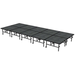 Midwest Folding TransFold 8x20 Dual-Height Portable Stage Kit, 24"-32" High (4x4 Units) 8x20, 20x8, 8 x 20 staging platform, stage deck, dual height, adjustable height