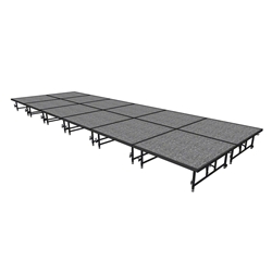 Midwest Folding 8x24 TransFold Dual-Height Portable Stage Kit, 16"-24" High 8x24, 24x8, 8 x 24 staging platform, stage deck, dual height, adjustable height