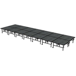 Midwest Folding TransFold 8x28 Dual-Height Portable Stage Kit, 24"-32" High (4x4 Units) 8x28, 28x8, 8 x 28 staging platform, stage deck, dual height, adjustable height