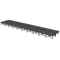 Midwest Folding TransFold 8x40 Dual-Height Portable Stage Kit, 24"-32" High (4x4 Units) 8x40, 40x8, 8 x 40 staging platform, stage deck, dual height, adjustable height