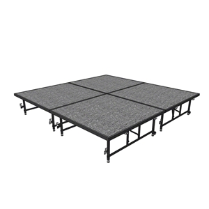 Midwest Folding 8x8 TransFold Dual-Height Portable Stage Kit, 16"-24" High 8x8, 8x8, 8 x 8 staging platform, stage deck, dual height, adjustable height