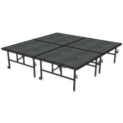 Midwest Folding TransFold 8x8 Dual-Height Portable Stage Kit, 24"-32" High (4x4 Units) 8x8, 8x8, 8 x 8 staging platform, stage deck, dual height, adjustable height