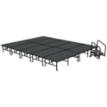 Midwest Folding TransFold 16'x20' Dual-Height Stage with Step, 24"-32H (4'x8' Units)