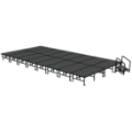Midwest Folding TransFold 16'x32' Dual-Height Stage with Step, 24"-32H (4'x8' Units)