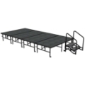 Midwest Folding TransFold 8'x16' Dual-Height Stage with Step, 24"-32H (4'x8' Units)
