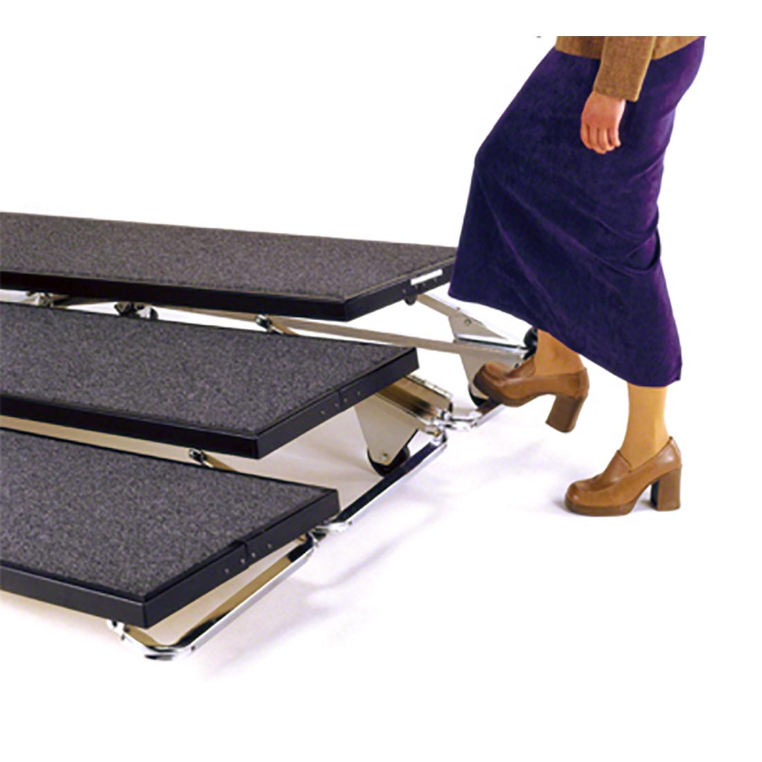 Folding Thread Risers Midwest Folding TFR48 TransFold 3-Tier Choral Riser, 48