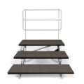 Midwest Folding TFSR72 3-Tier TransFold Reverse Tapered Standing Choral Riser, 72" Wide