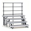 National Public Seating TransPort 4-Level Tapered Choral Riser and Guard Rail Bundle choral risers, band risers, school risers, tapered risers, wedge risers, angled risers, transport risers, trans port risers, choir stage risers