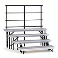 National Public Seating TransPort 4-Level Tapered Choral Riser and Guard Rail Bundle