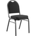 National Public Seating 9260-BT Premium Fabric Stack Chair, Ebony Black/Black Sandtex