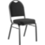 National Public Seating 9260-BT Premium Fabric Stack Chair, Ebony Black/Black Sandtex (9200 Series)