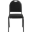 National Public Seating 9260-BT Premium Fabric Stack Chair, Ebony Black/Black Sandtex (front view)