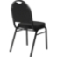 National Public Seating 9260-BT Premium Fabric Stack Chair, Ebony Black/Black Sandtex (rear angle view)
