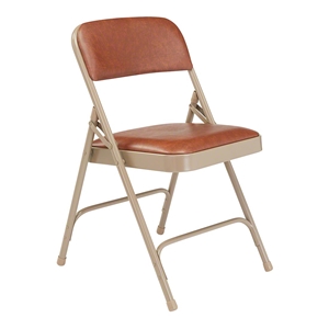 National Public Seating 1203 Vinyl Premium Folding Chair, Honey Brown/Beige (Pack of 4) folding chairs, 1200 series, padded chairs, upholstered folding chair