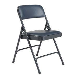 National Public Seating 1204 Vinyl Premium Folding Chair, Dark Midnight Blue (Pack of 4) folding chairs, 1200 series, padded chairs, upholstered folding chair