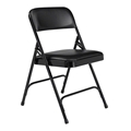 National Public Seating 1210 Vinyl Premium Folding Chair, Caviar Black