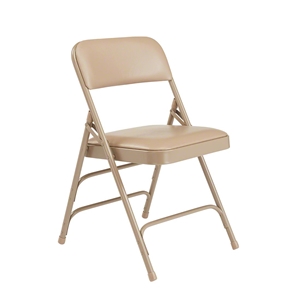 National Public Seating 1301 Premium Vinyl Upholstered Folding Chair, French Beige (Pack of 4) folding chairs, 1300 series, padded chairs, upholstered folding chair, vinyl folding chair