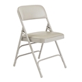 National Public Seating 1302 Vinyl Upholstered Premium Folding Chair, Warm Grey