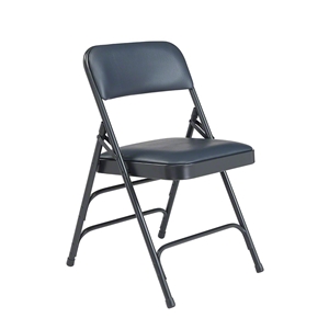 National Public Seating 1304 Vinyl Upholstered Premium Folding Chair, Dark Midnight Blue (Pack of 4) folding chairs, 1300 series, padded chairs, upholstered folding chair, vinyl folding chair