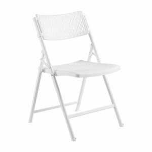 National Public Seating 1421 Airflex Premium Polypropylene Folding Chair, White (Pack of 4) folding chairs, 1400 series, plastic chairs, folding chair, polypropylene folding chair, airflex, airflex design