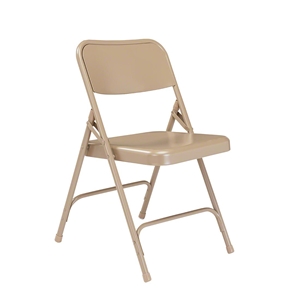 National Public Seating 201 Premium All-Steel Folding Chair, Beige (Pack of 4) folding chairs, 200 series, nps, tan