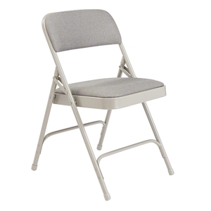 National Public Seating 2202 Fabric Premium Folding Chair, Greystone (Pack of 4) folding chairs, 2200 series, padded chairs, upholstered folding chair