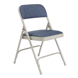 National Public Seating 2205 Fabric Premium Folding Chair, Imperial Blue/Grey (Pack of 4) folding chairs, 2200 series, padded chairs, upholstered folding chair