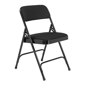 National Public Seating 2210 Fabric Premium Folding Chair, Midnight Black (Pack of 4) folding chairs, 2200 series, padded chairs, upholstered folding chair
